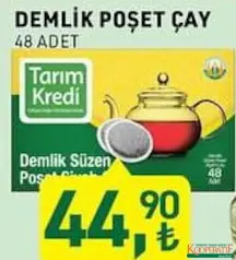 TARIM KREDİ DEMLİK POŞET ÇAY 48 ADET fiyat ve kampanya bilgisi